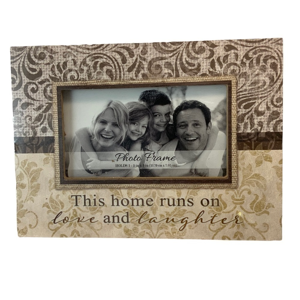 Photo Frame This Home Runs on Love and Laughter Inspirational Box Frame Neutral